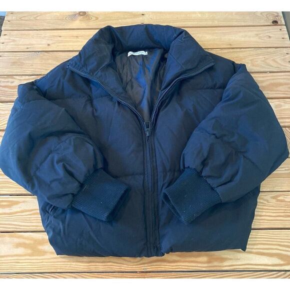 Petal + Pup Full Zip Puffer Coat Size Large Women’s Black - Picture 1 of 8